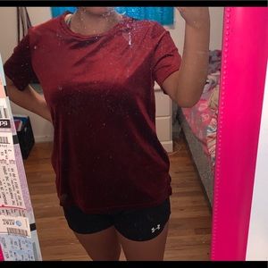 Dark Red Velvet Top